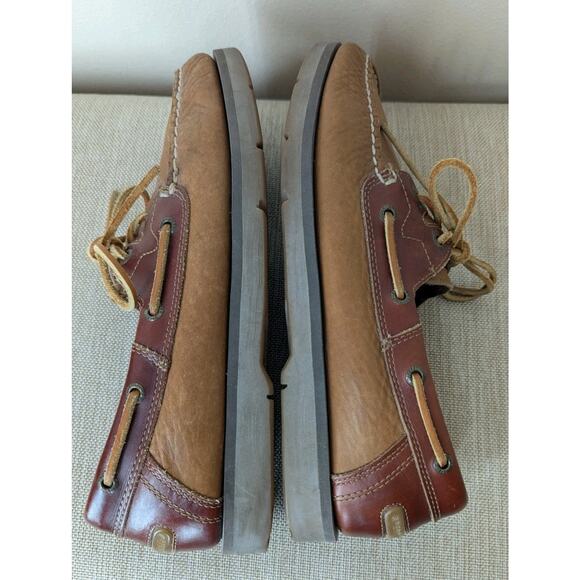 Sperry Top Sider Tan Brown Leather Mens 10.5 M Boat Shoes Nautical Fisherman - Picture 4 of 7